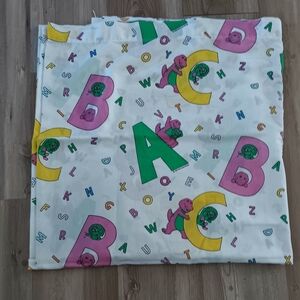 Vintage 1993 Lyons Group Barney Baby Bop ABC FULL SIZE  Flat Sheet
